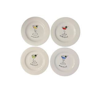 Sakura “Martini Hour” Salad Plates Set of 4 Bold Color-Splash Entertaining